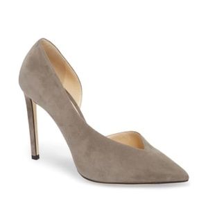 JIMMY CHOO SOPHIA HALF D'ORSAY PUMP IN GREY - 37.5